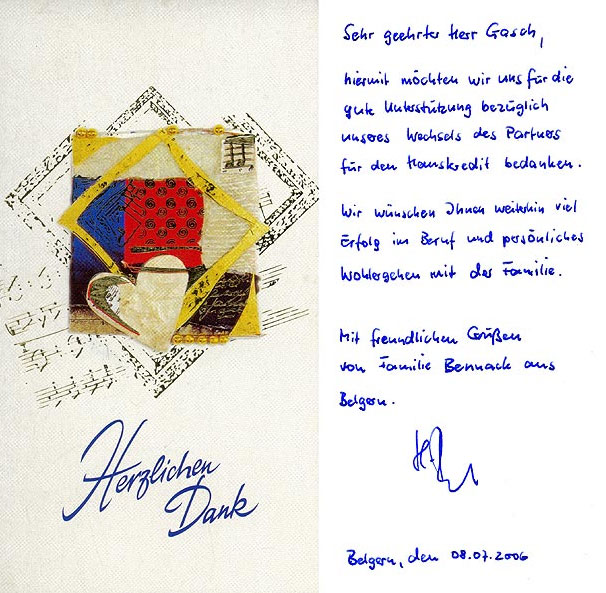 Referenzschreiben Familie Bennack
