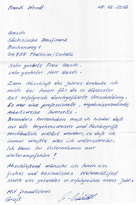 Referenzschreiben Frank Wendt